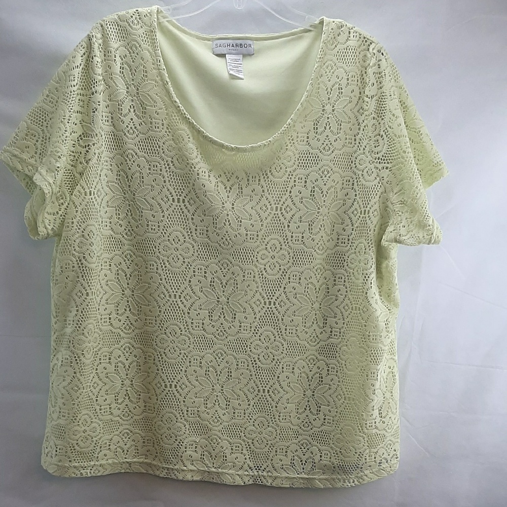 Sag harbor Lacey mint green top